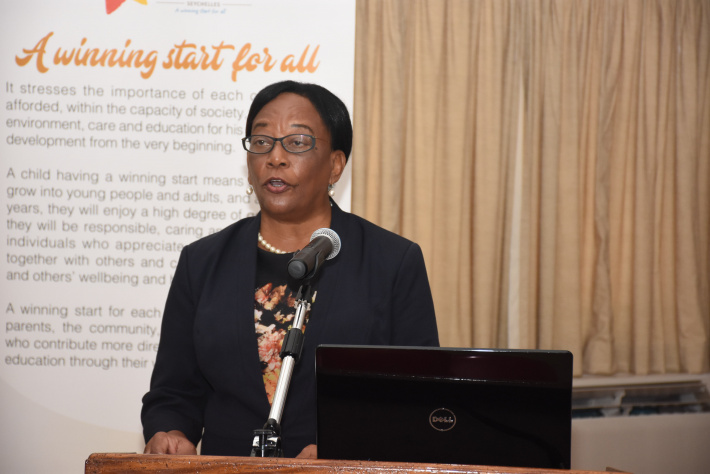 Minister Simeon addressing the gathering during the workshop (Photo: Louis Toussaint)