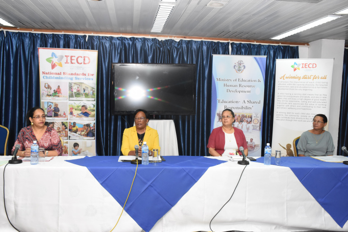 The press conference yesterday: (l to r) Mrs Choppy, Minister Simeon, Dr Barallon and Dr De Comarmond (Photo: Louis Toussaint)